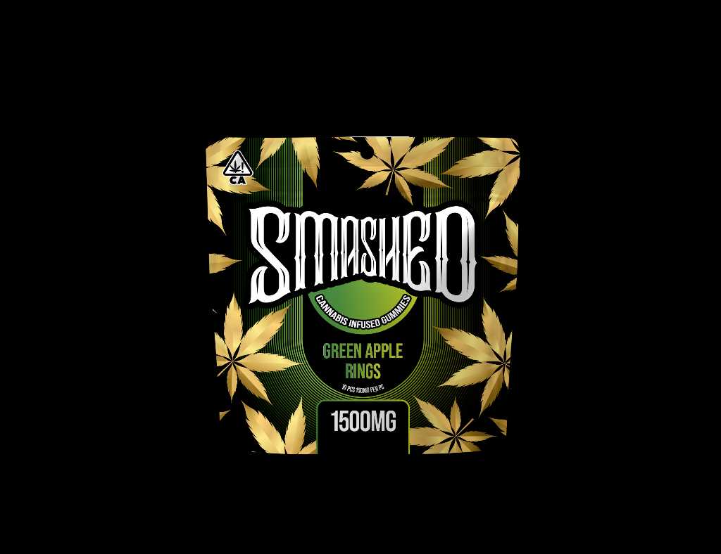 Smashed Gummies Green Apple Rings 1500mg