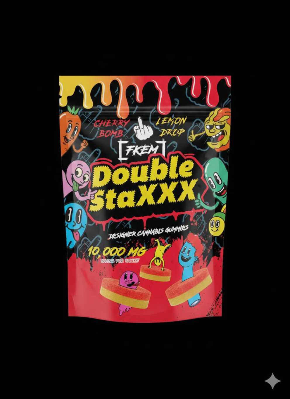 FKEM Double Staxxx Cherry Bomb x Lemon Drop 10000mg